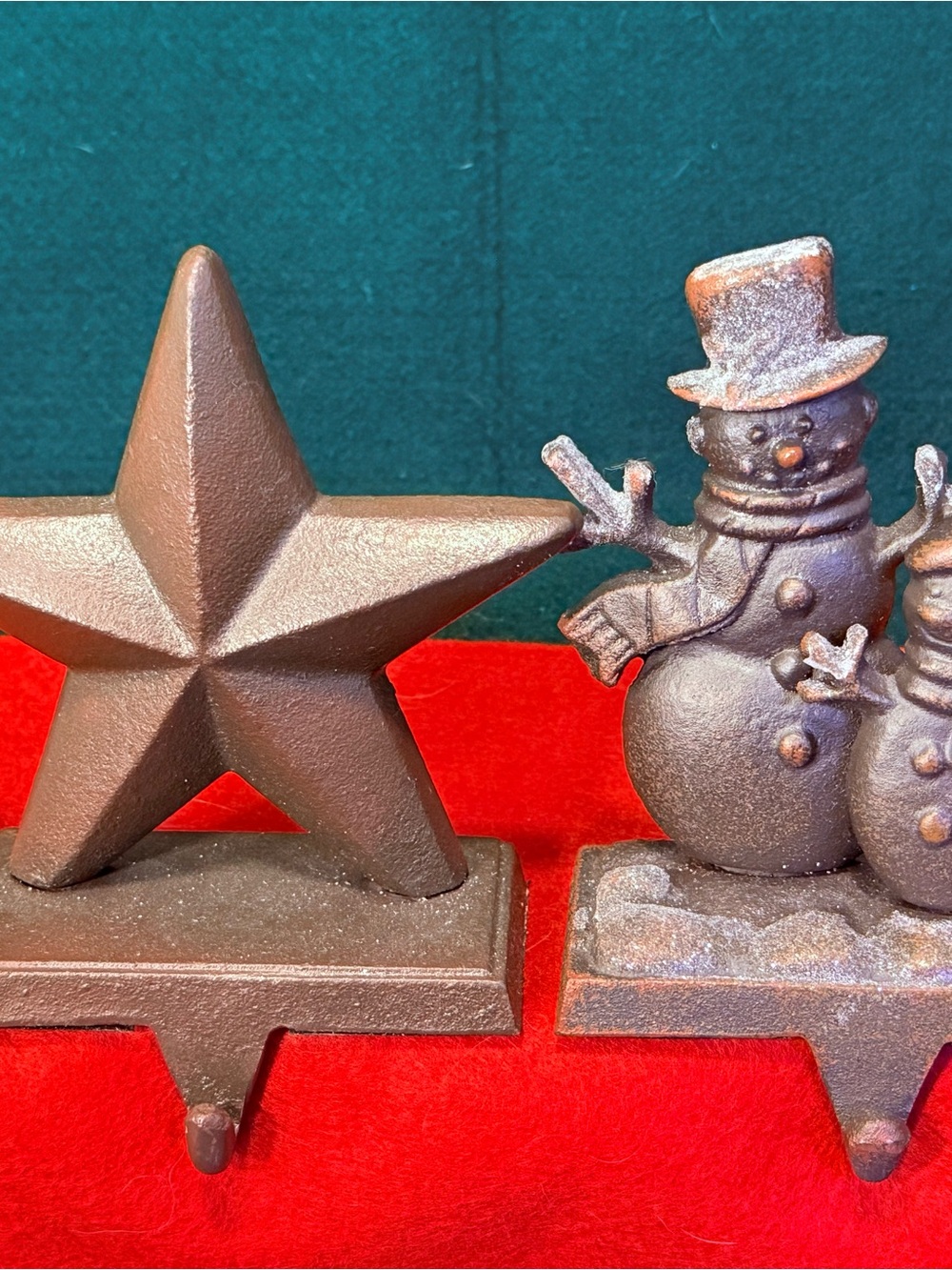 December Home Meijer Stocking Holders Star Snowman Pair Christmas Mantel Hooks